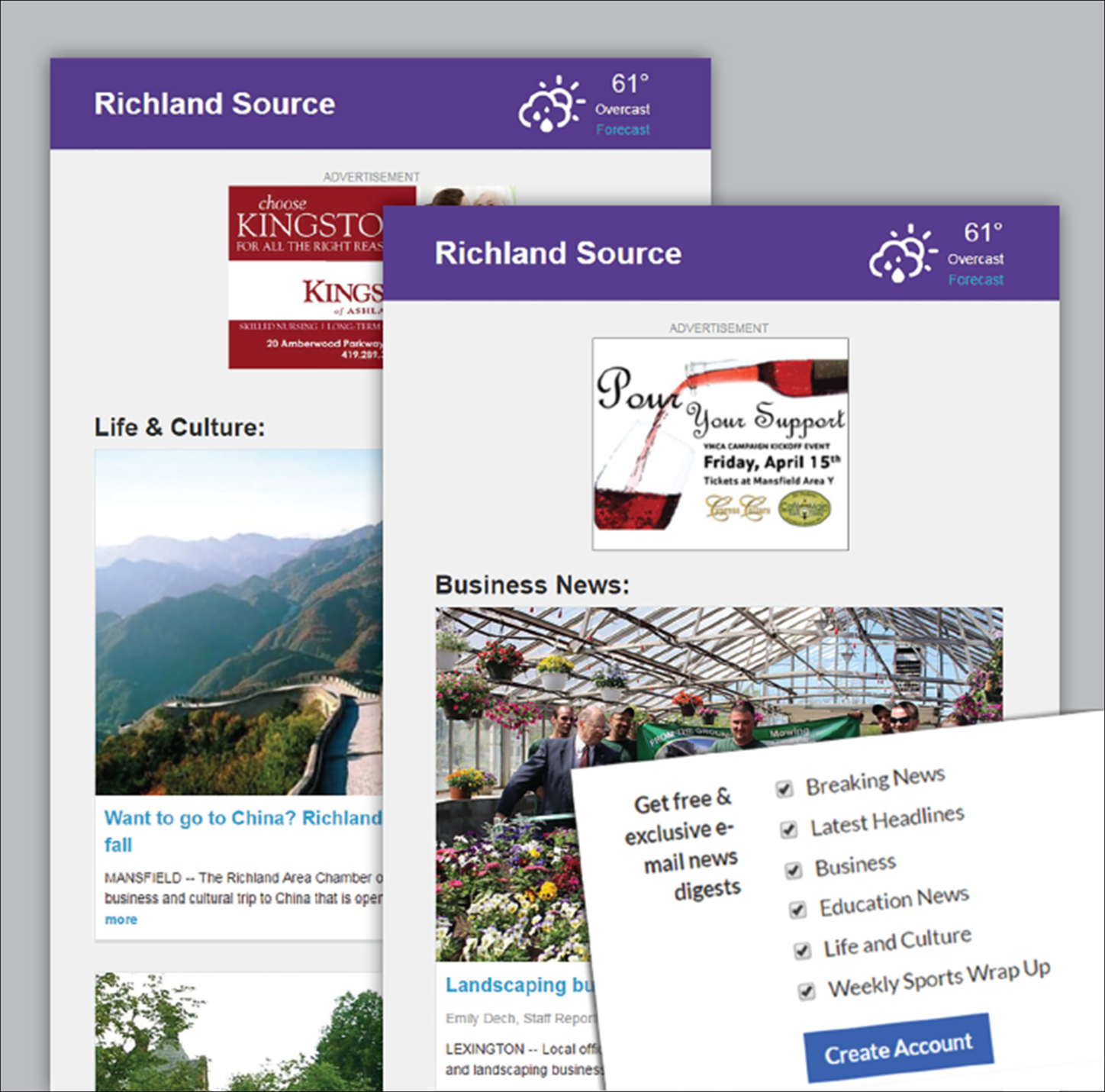Richland Source: Email newsletters